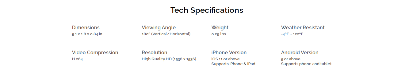 Technical specifications of the Remobell